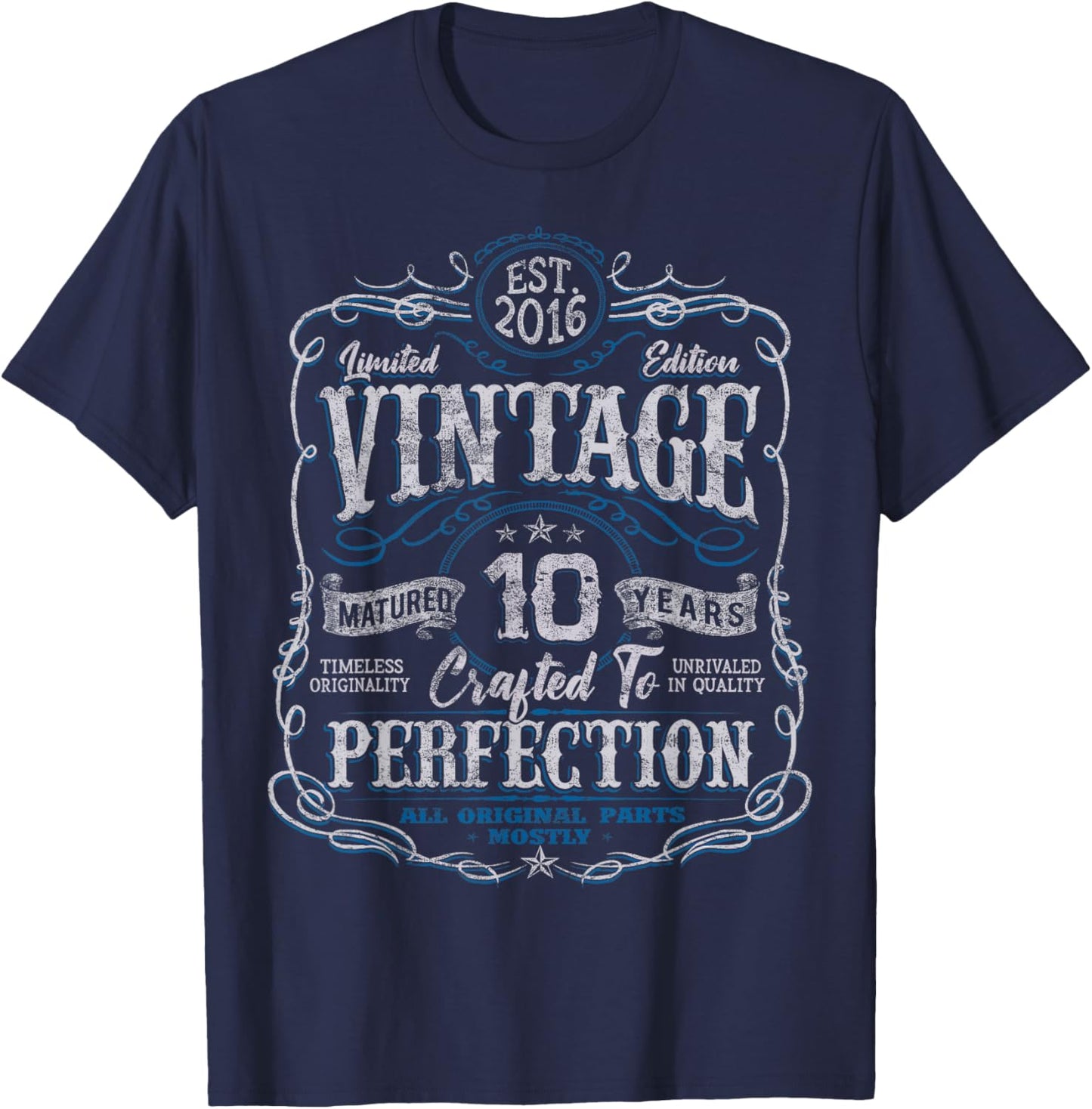Vintage 2016 Limited Edition Shirt 10 Year Old 10th Birthday T-Shirt - T-Shirt | Navy