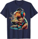 Capybara Eating Ramen Noodles T-Shirt - T-Shirt | Navy