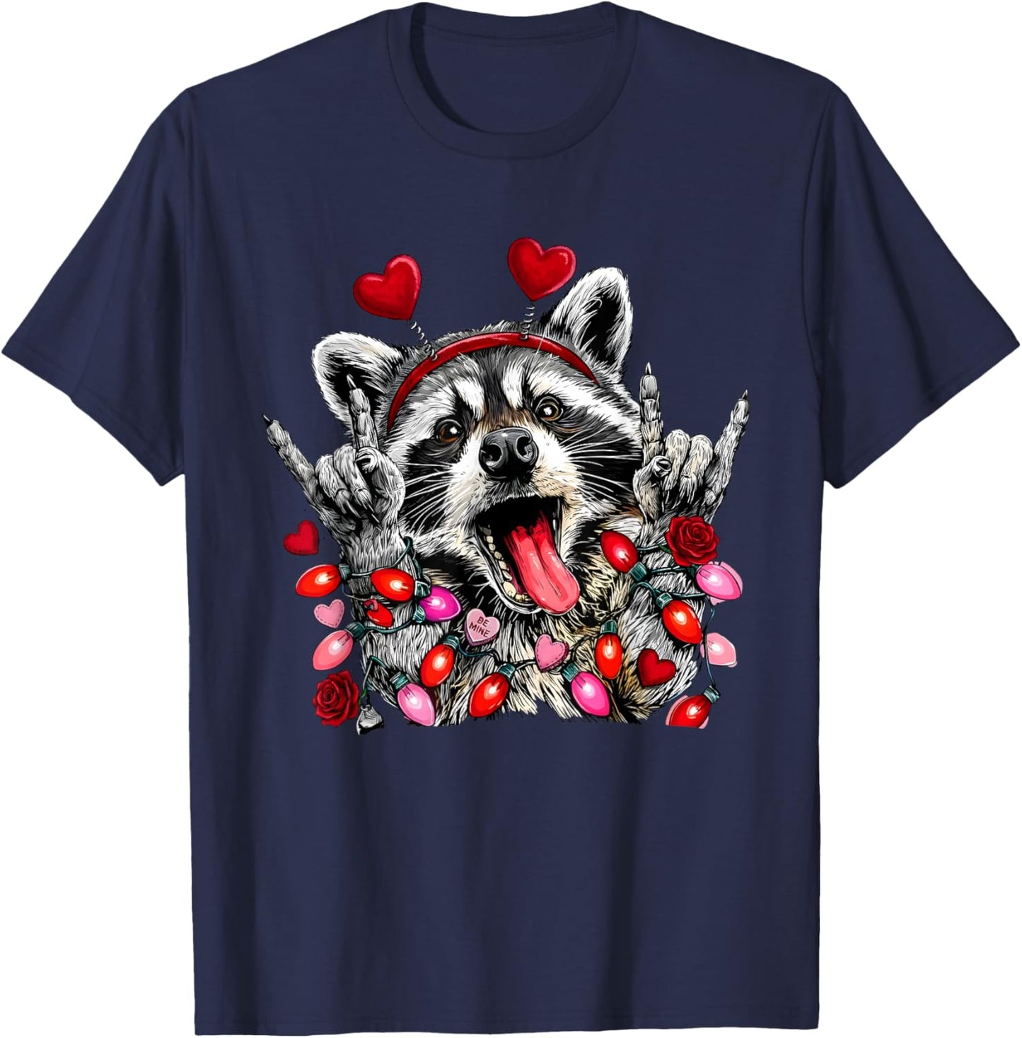 Vintage Boys Girls Valentine Trashed Panda Lover Heart XOXO T-Shirt - T-Shirt | Navy