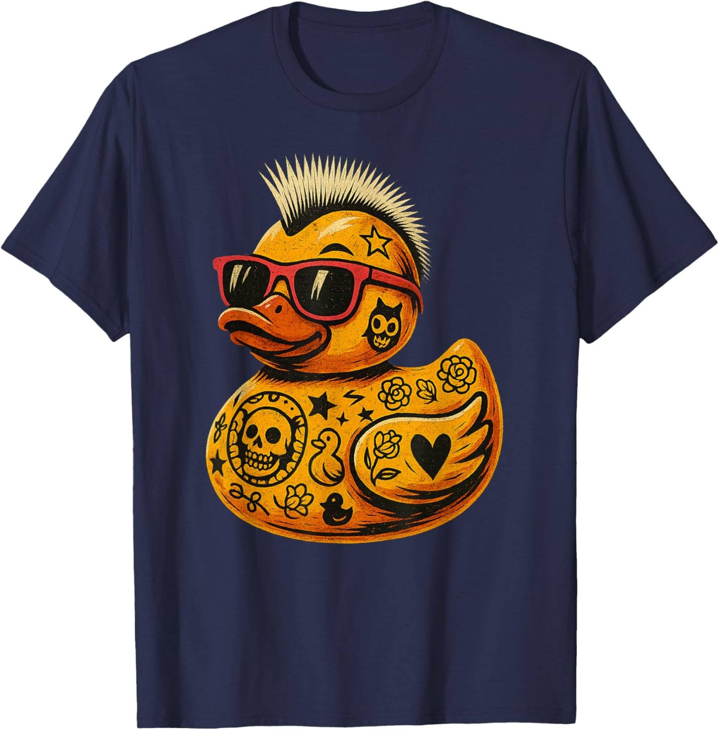 Mohawk Rubber Duck Punk Rock Rocker Toddler Boys Kid T-Shirt - T-Shirt | Navy