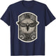 Death Head Moth Gothic Flower Skull Illustration T-Shirt - T-Shirt | Navy