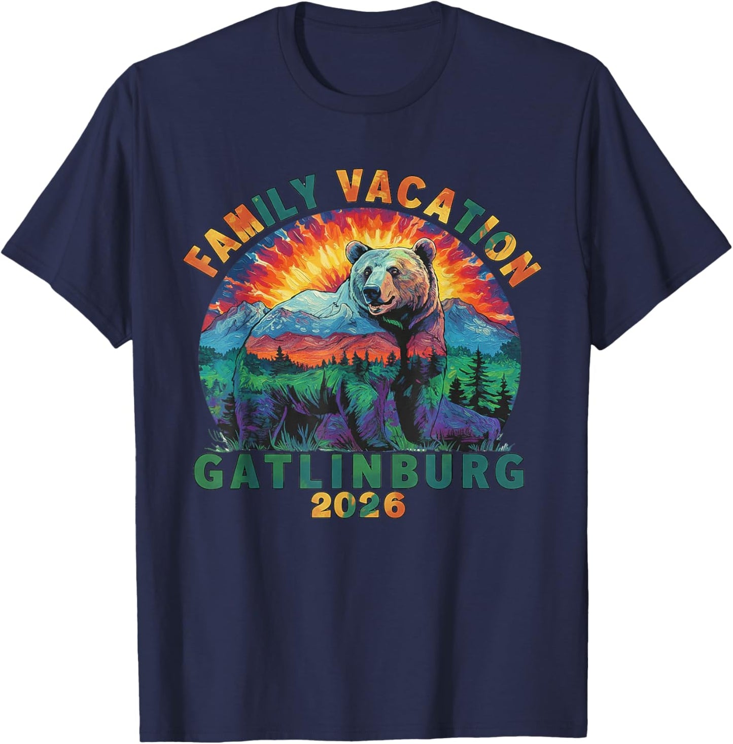 Bear Souvenir Family Vacation Tennessee Gatlinburg 2026 T-Shirt - T-Shirt | Navy