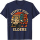 Respect Your Elders Funny Retro Gaming Tech Quote T-Shirt - T-Shirt | Navy