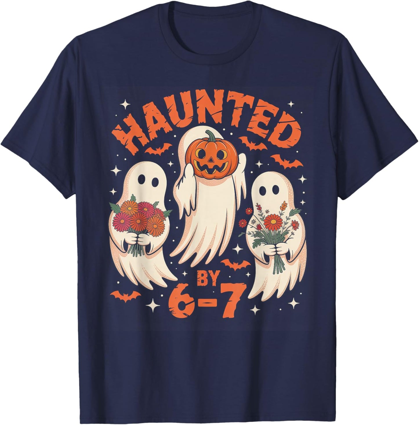 67 Meme Halloween Haunted by 6 7 Six Seven T-Shirt - T-Shirt | Navy