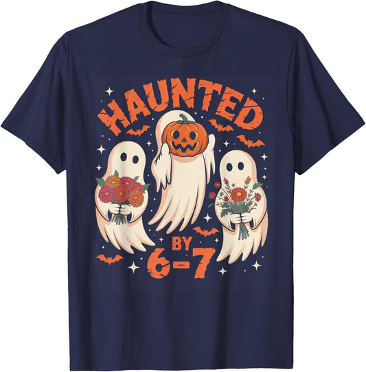 67 Meme Halloween Haunted by 6 7 Six Seven T-Shirt - T-Shirt | Navy