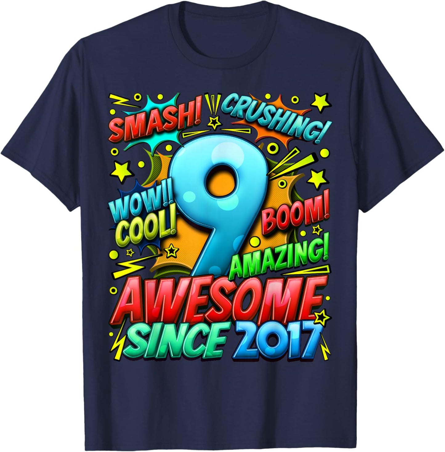 9 Year Old Gifts for Boys 9th Birthday Boy 9 Year Old Boy T-Shirt - T-Shirt | Navy