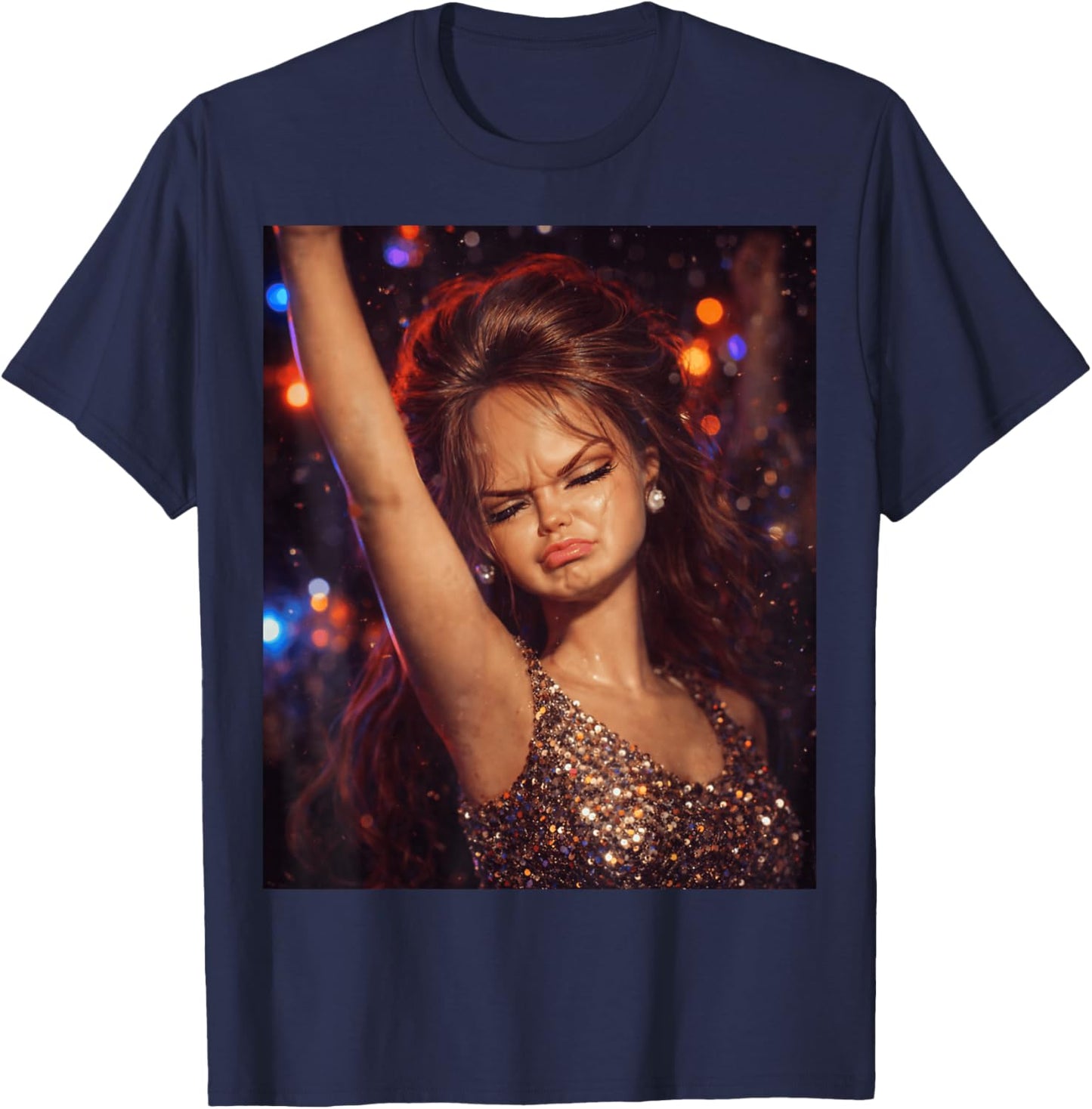 Funny Doll Face Party Meme T-Shirt - T-Shirt | Navy