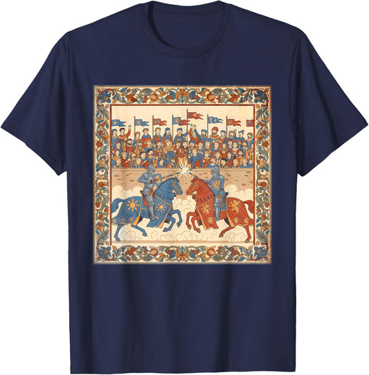 Castlecore Medieval Knight Jousting Renaissance Fair T-Shirt - T-Shirt | Navy