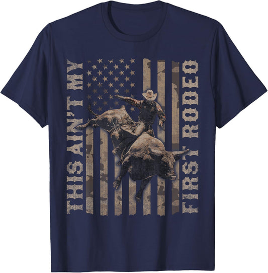 This Ain't My First Rodeo Funny Cowboy T-Shirt - T-Shirt | Navy
