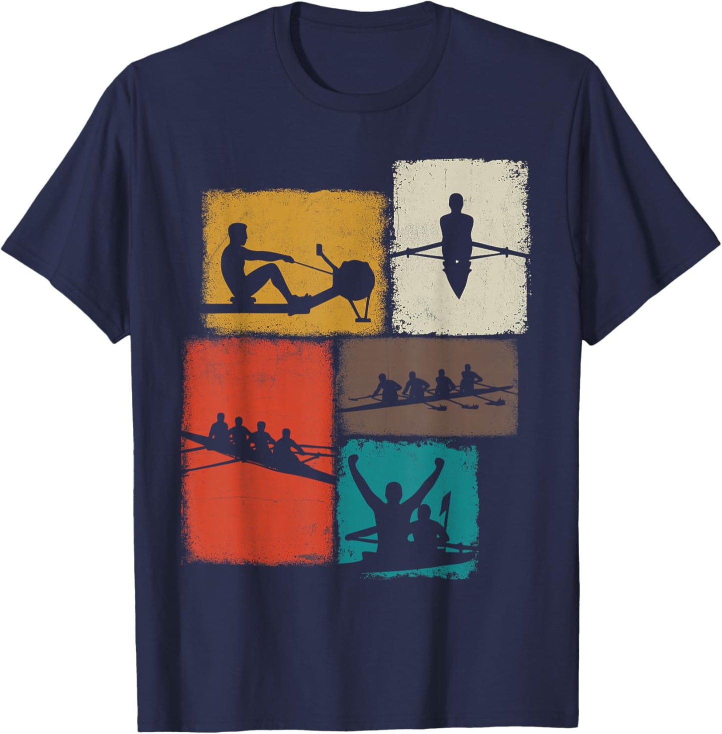 Rowing Collage Rower Men Kids Coach Youth Boys T-Shirt - T-Shirt | Navy