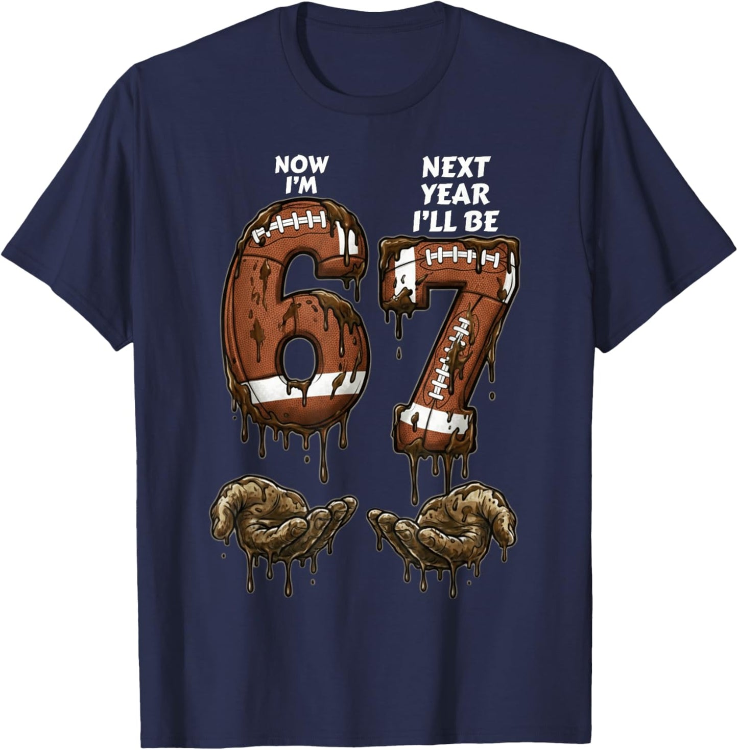 6th Birthday Boys Girls 6 7 Now I'm 6 Next Year I'll be 7 T-Shirt - T-Shirt | Navy