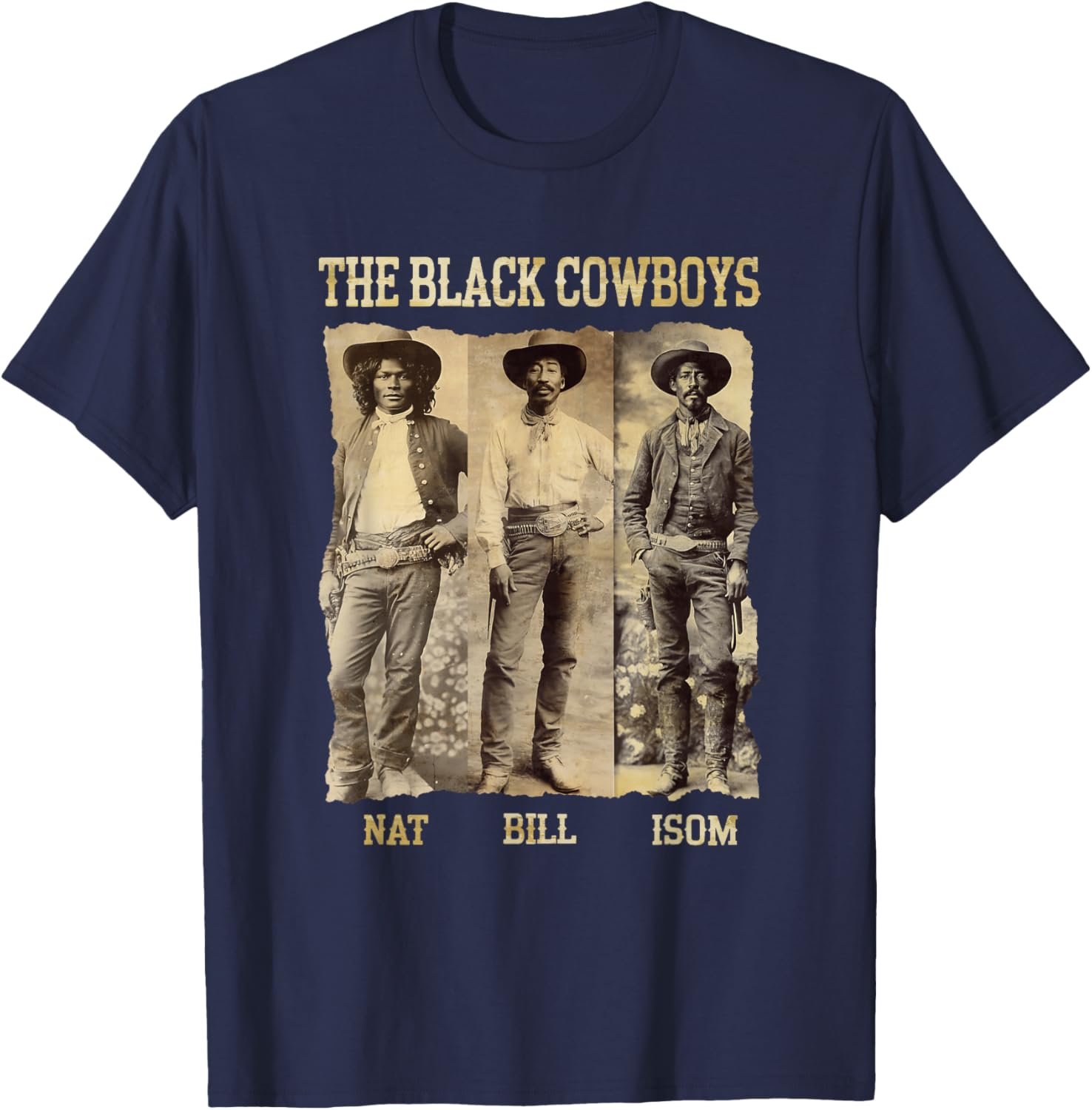 The Black Cowboys Western Rodeo Melanin Black History Texas T-Shirt - T-Shirt | Navy