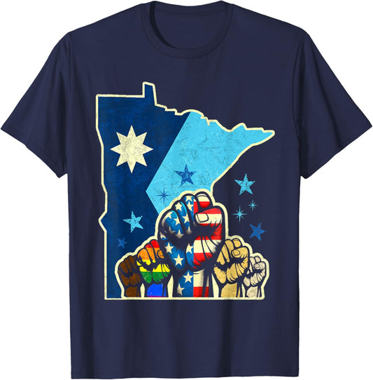Resist Minnesota Rebel New State Flag Men Women T-Shirt - T-Shirt | Navy
