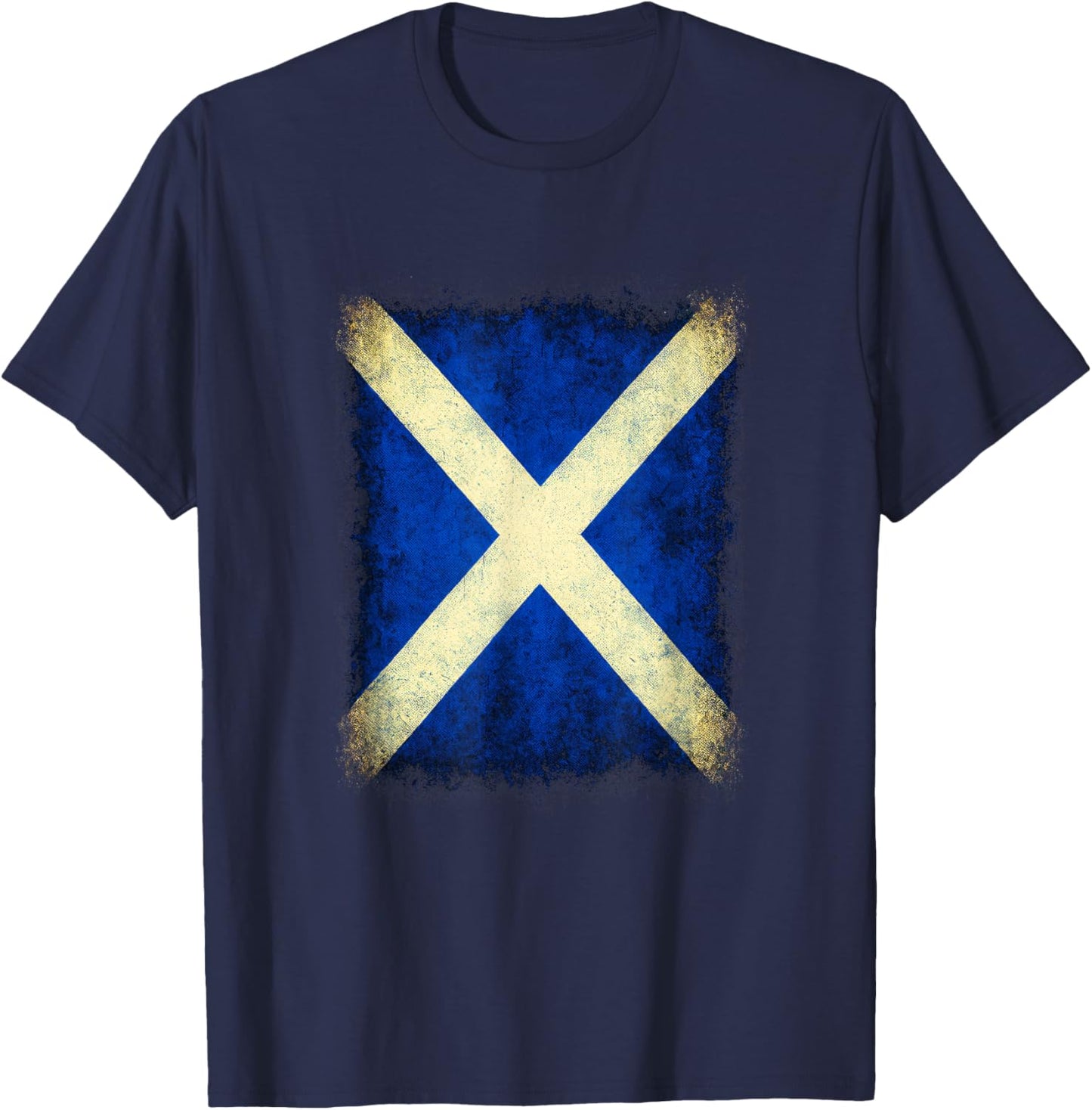 Saint Andrews Cross - Scottish Flag Art T-Shirt - T-Shirt | Navy