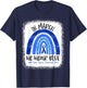 in March We Wear Blue Ribbon Rainbow Colon Cancer Awareness T-Shirt - T-Shirt | Navy