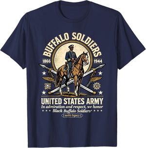 Buffalo Soldiers Black History United States Army Honor T-Shirt - T-Shirt | Navy