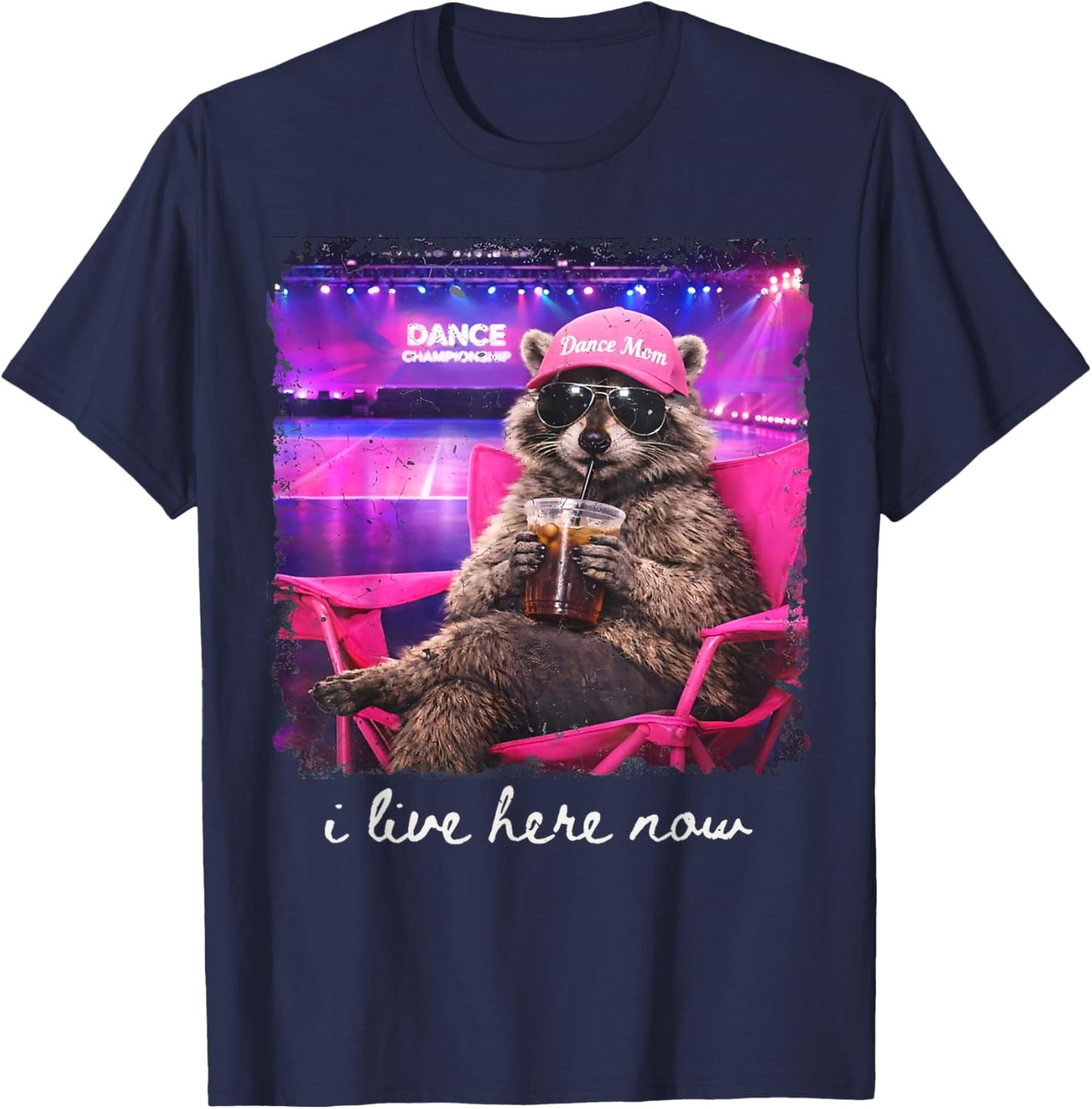 Funny Raccoon Dance Mom Cute Dancing Mom Women Dancer T-Shirt - T-Shirt | Navy