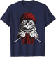 Vintage Knitting Cat Crochet Yarn Lover Cute Cat T-Shirt - T-Shirt | Navy