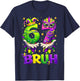 Bruh 67 Six Seven 6 7 Meme Funny Mardi Gras Boy Girl Kids T-Shirt - T-Shirt | Navy