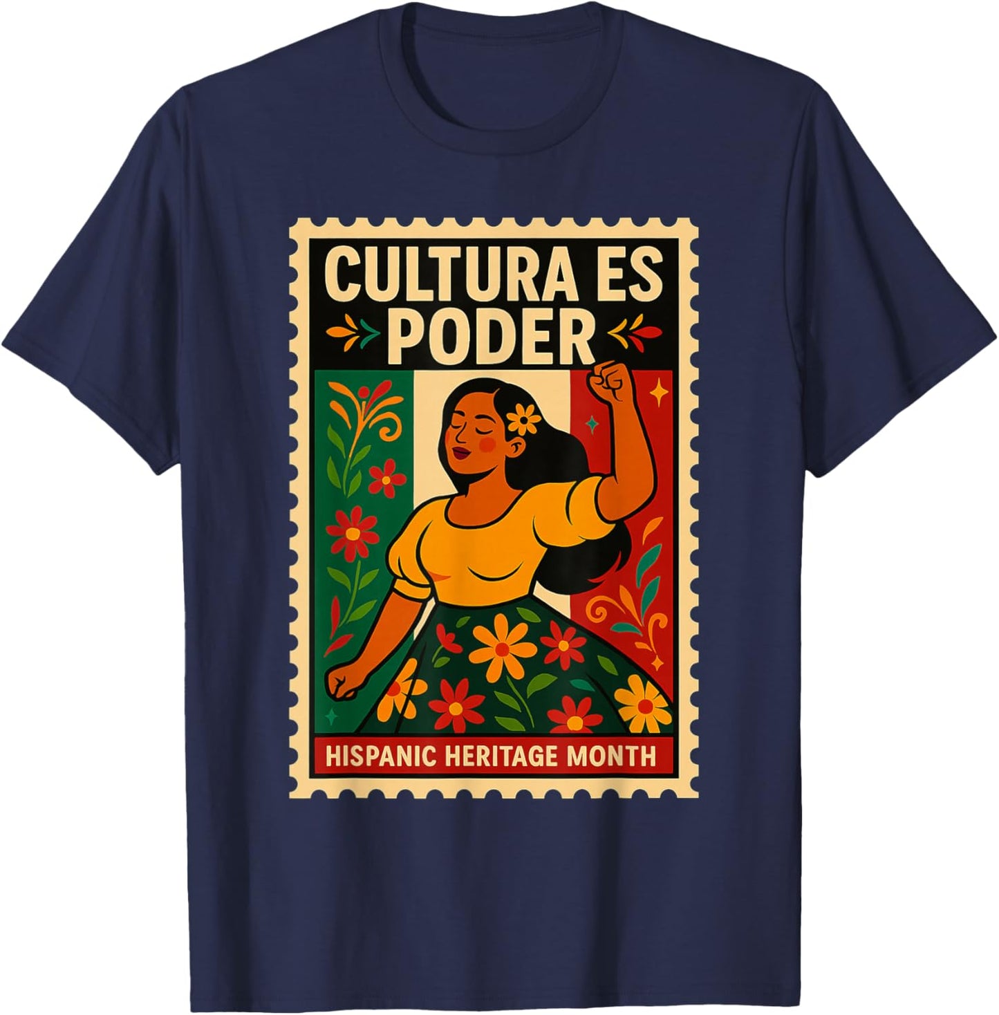 Herencia Latina – Cultura y Poder | Hispanic Heritage Gifts T-Shirt - T-Shirt | Navy