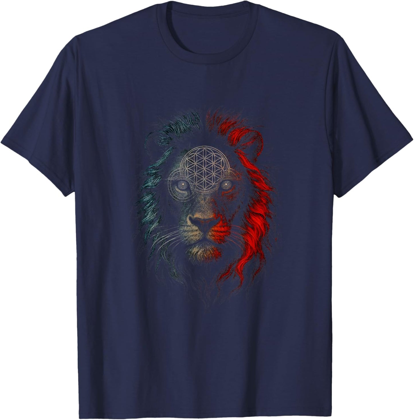 Lion of Judah - Christian Inspirational Art T-Shirt - T-Shirt | Navy
