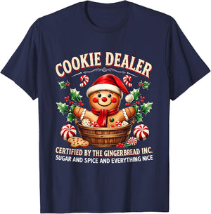 Vintage Gingerbread Bakery Christmas Cookie Dealer Holiday T-Shirt - T-Shirt | Navy