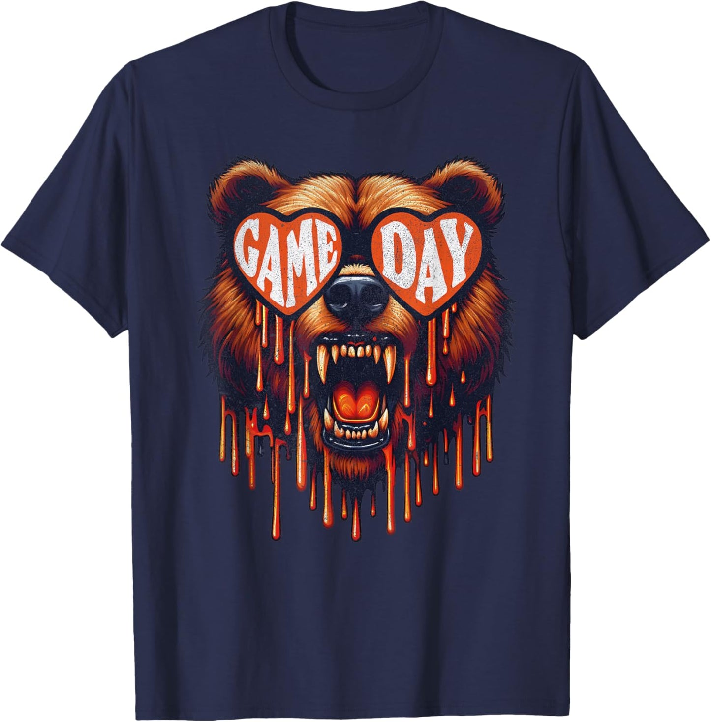 Bears Lovers Game Day Retro Bear Men Women Kids T-Shirt - T-Shirt | Navy