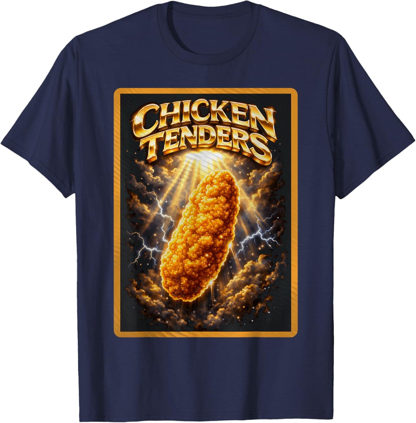 Funny Chicken Tenders Retro Graphic Vintage Gen Z Meme Humor T-Shirt - T-Shirt | Navy