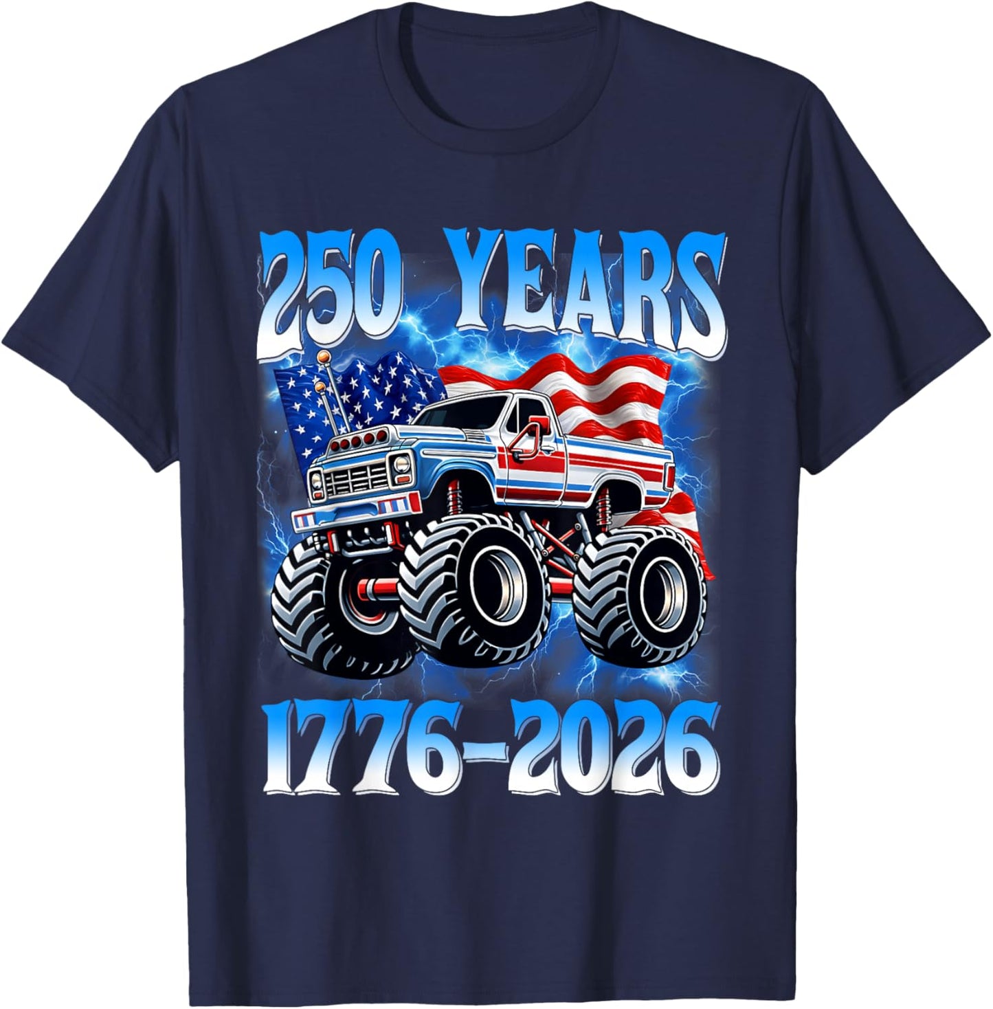 250 Years American 1776 2026 250th Toddler Boys 4th of July T-Shirt - T-Shirt | Navy