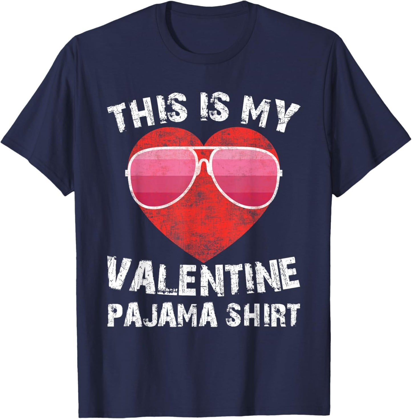 This is My Valentine Pajama Valentines Day Men Women Kids T-Shirt - T-Shirt | Navy