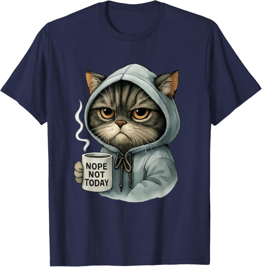Cat Nope Not Today T-Shirt - T-Shirt | Navy