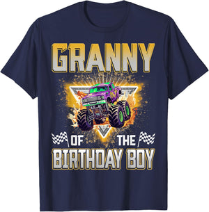 Granny of The Birthday Boy Monster Truck Birthday Family T-Shirt - T-Shirt | Navy