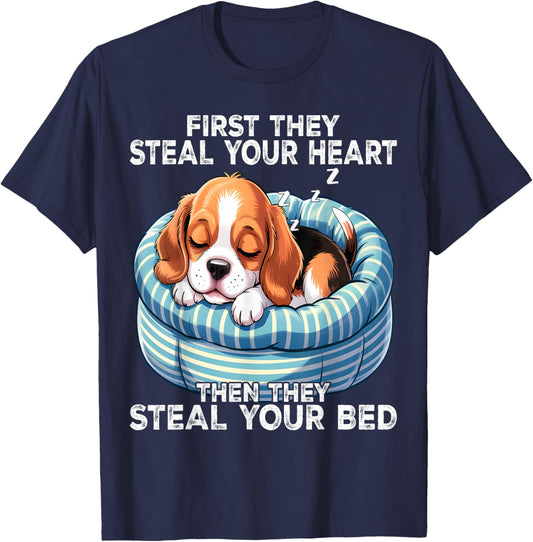 Beagle Sleeping Pajamas Nightgown T-Shirt - T-Shirt | Navy