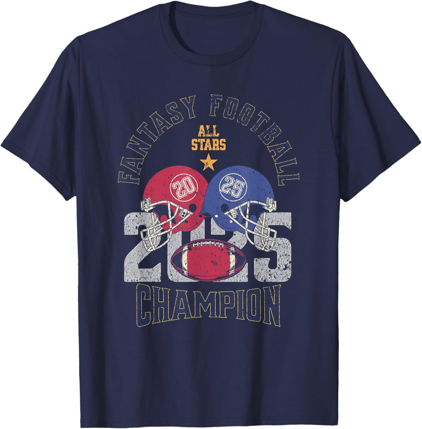 Football Fantasy League Winner Champion T-Shirt - T-Shirt | Navy