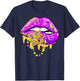 Mardi Gras Lips Carnival Fleur De Lis Costume Women Girl Kid T-Shirt - T-Shirt | Navy