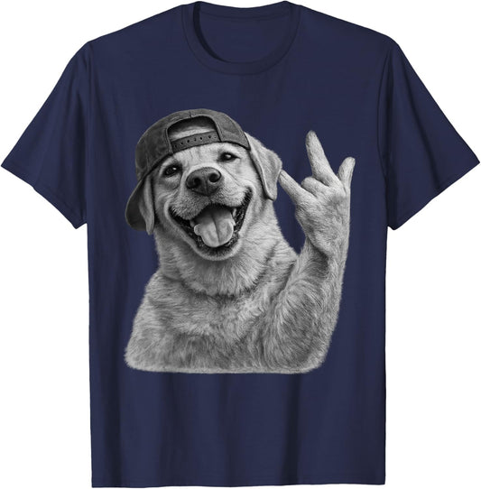 Funny Dog Design, Silly Meme, Danke Memes, 90s Vintage T-Shirt - T-Shirt | Navy