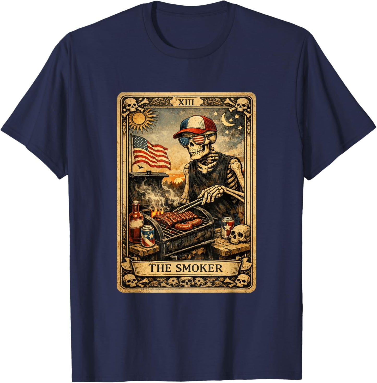 Grilling BBQ Shirt Funny BBQ Chef BBQ Lover T-Shirt - T-Shirt | Navy
