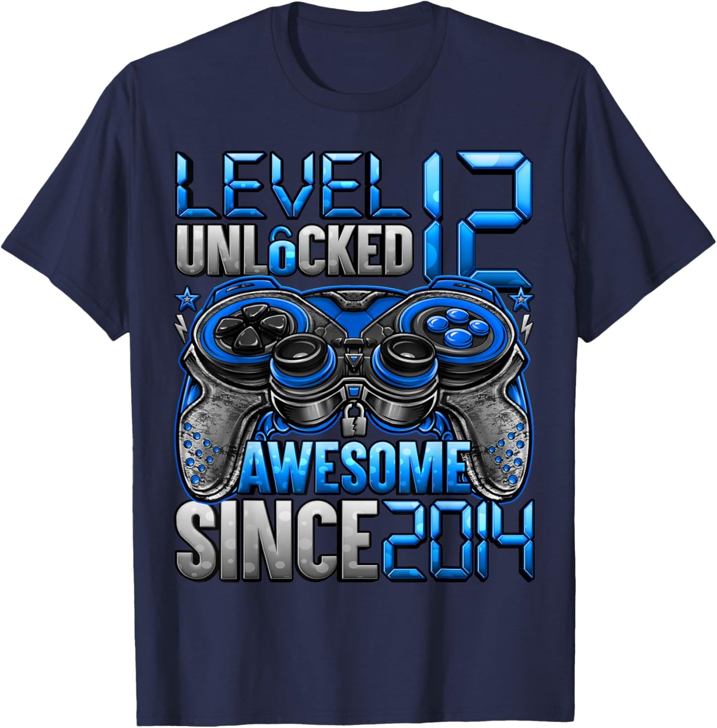 Level 12 Unlocked 12 Year Old Gifts Boys 12th Birthday Boy T-Shirt - T-Shirt | Navy