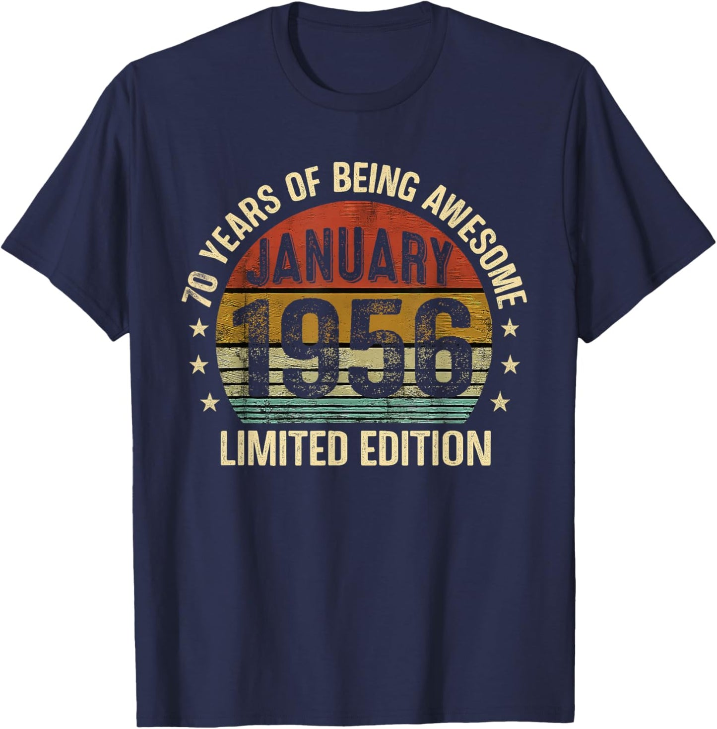 January Birthday Est 1956 Limited Edition Vintage 70th T-Shirt - T-Shirt | Navy