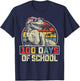 100 Days of School 100th Day Dinosaur T-rex Men Boys Kids T-Shirt - T-Shirt | Navy