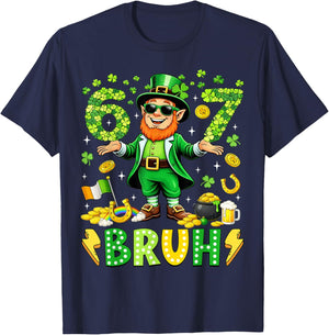 67 Bruh St Patricks Day Leprechaun Meme Six Seven Boys Kids T-Shirt - T-Shirt | Navy