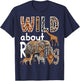 Zoo Animals Wild About Reading Books Reader Lover Librarian T-Shirt - T-Shirt | Navy