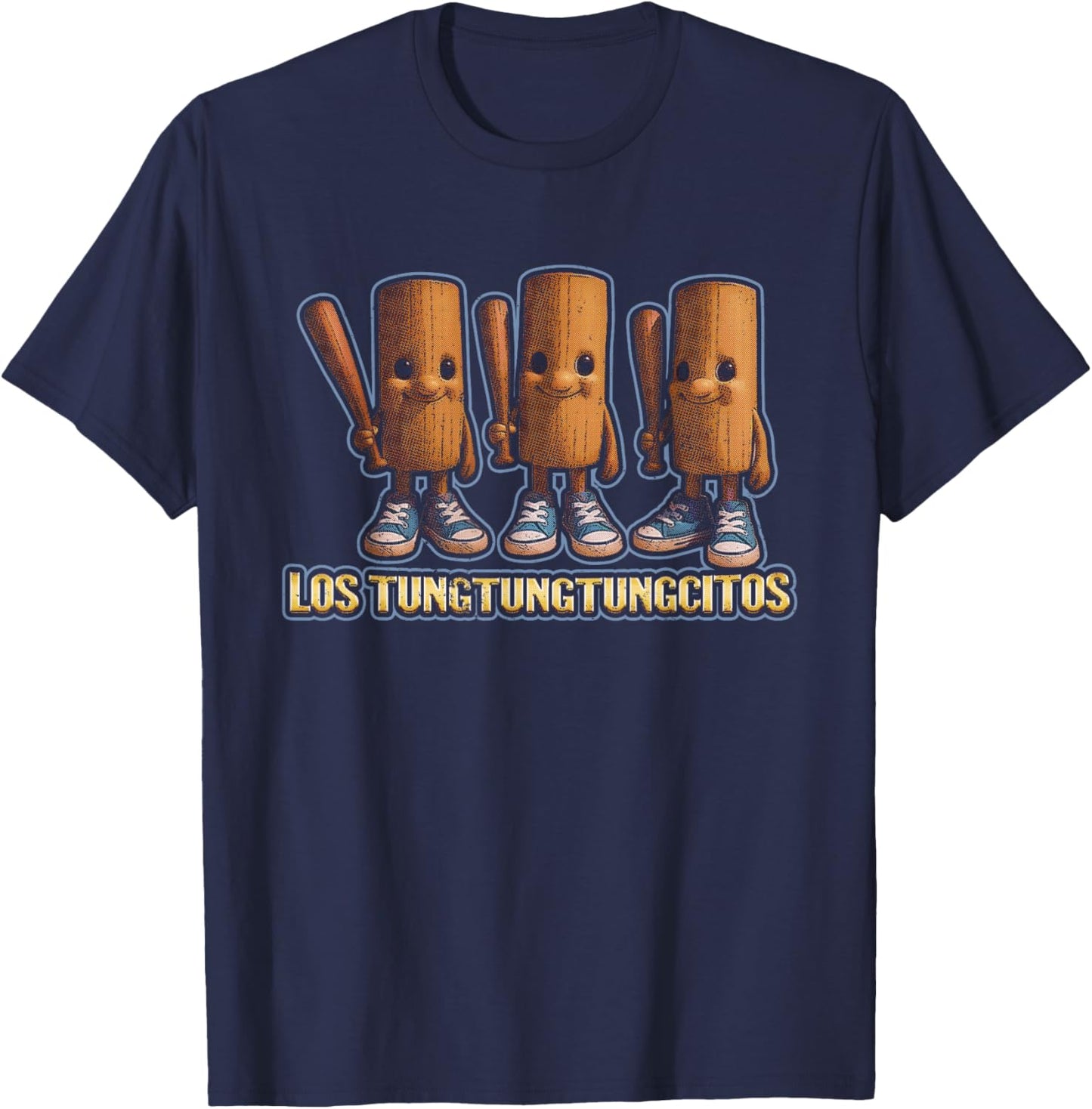 Los Tungtungtungcitos Italian Brainrot T-Shirt - T-Shirt | Navy