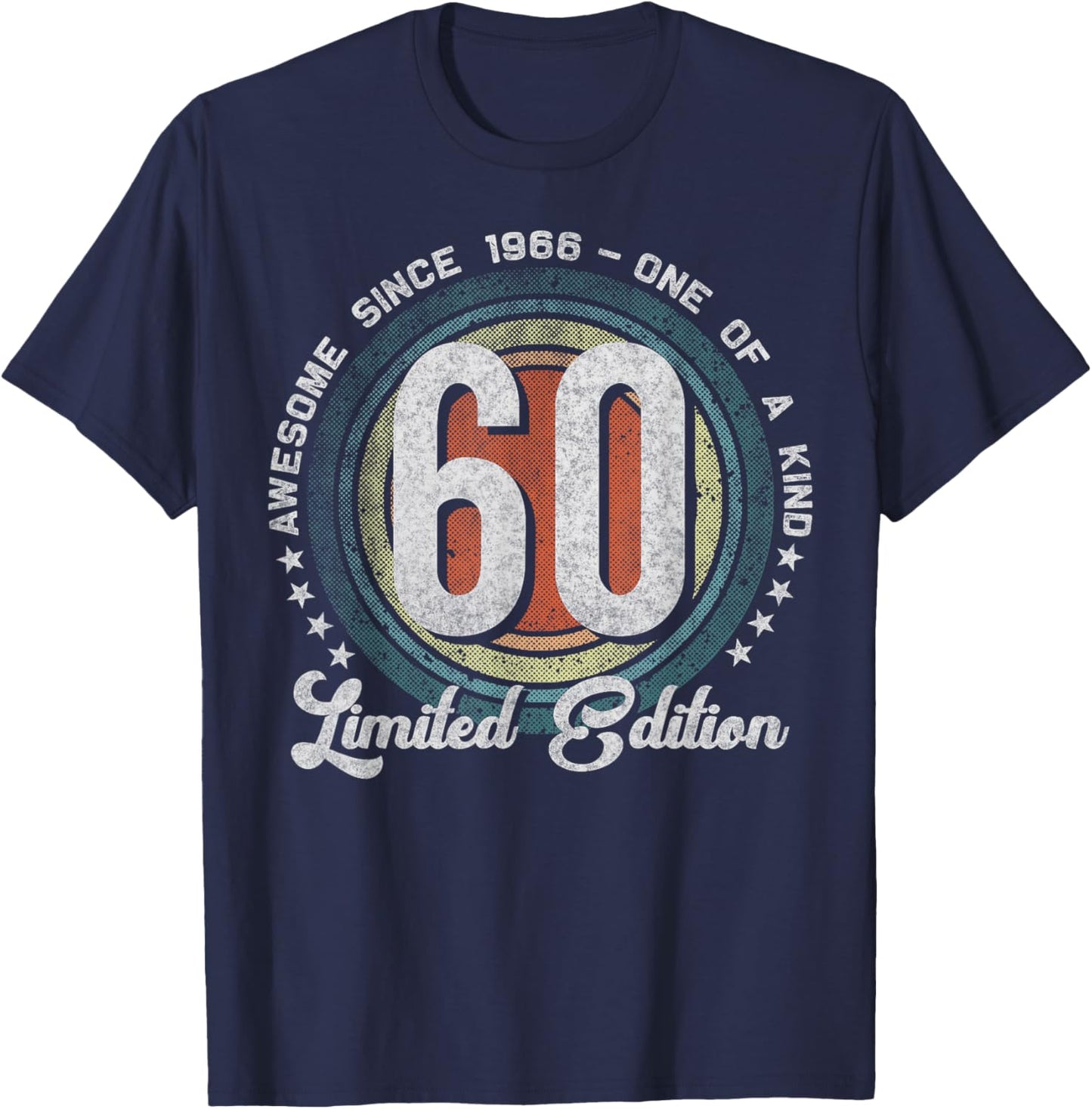 60 Year Old Gifts Vintage 1966 Limited Edition 60th Birthday T-Shirt - T-Shirt | Navy