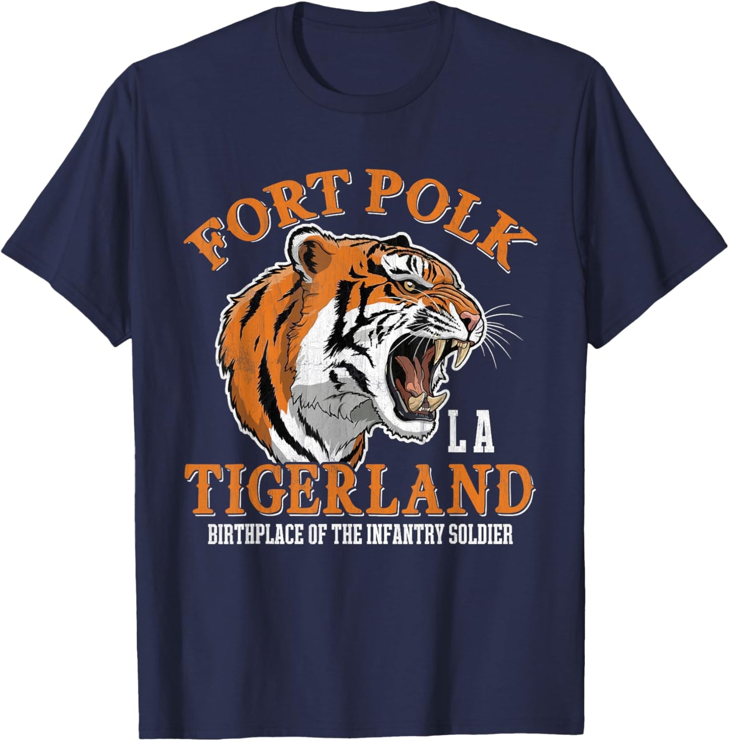 Fort Polk Tigerland Vietnam War Veteran Infantry Louisiana T-Shirt - T-Shirt | Navy