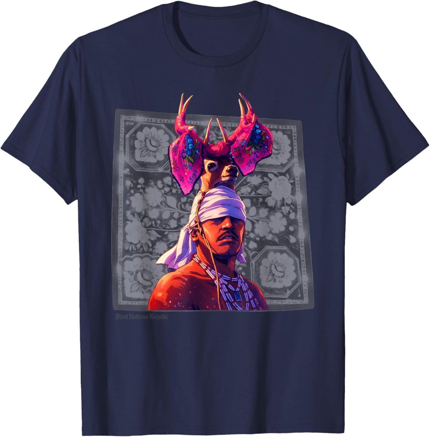 Yaqui Deer Dancer Pride Retro Comic Art T-Shirt - T-Shirt | Navy