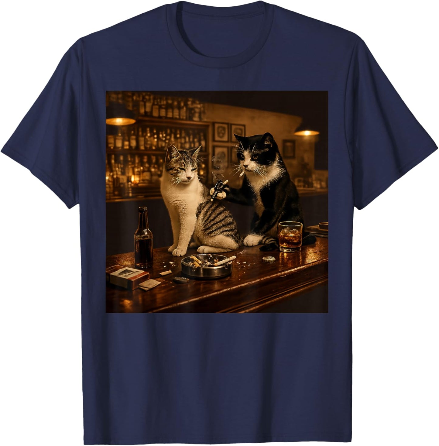 Vintage Cat Tattoo Inked Kitten Artist Gifts Women T-Shirt - T-Shirt | Navy