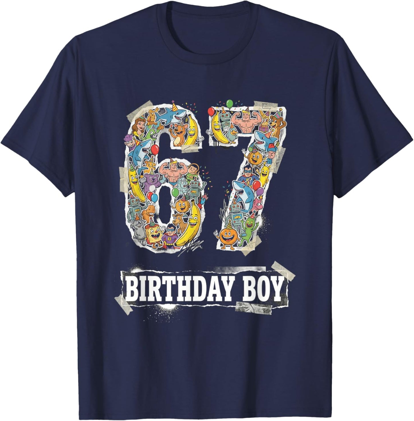 Gen Alpha Brain Rot Meme T-Shirt - T-Shirt | Navy