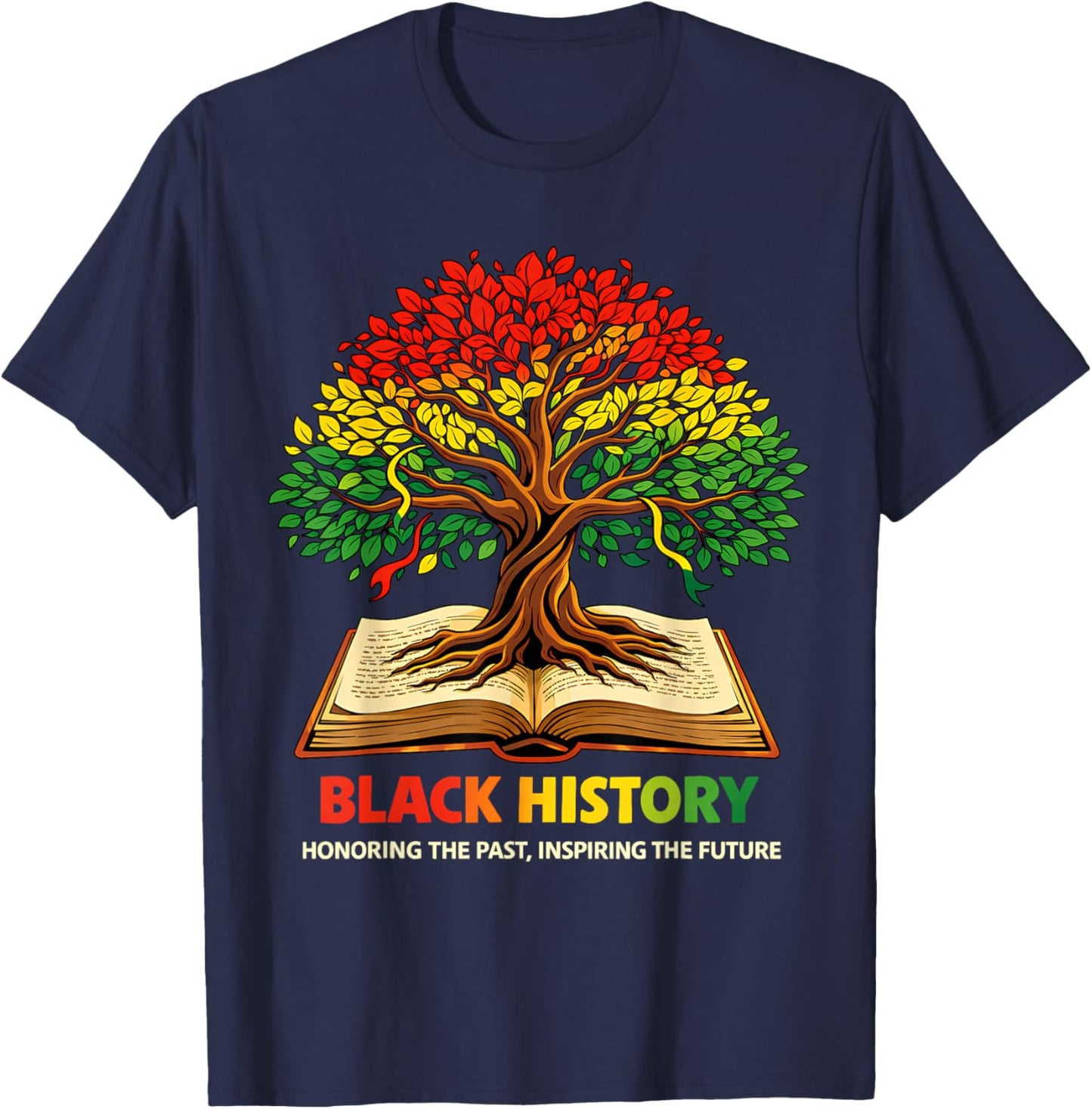 Honoring The Past Inspiring Future Black History African T-Shirt - T-Shirt | Navy