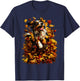 Cute Australian Shepherd with Fall Leaves Autumn Aesthetic T-Shirt - T-Shirt | Navy